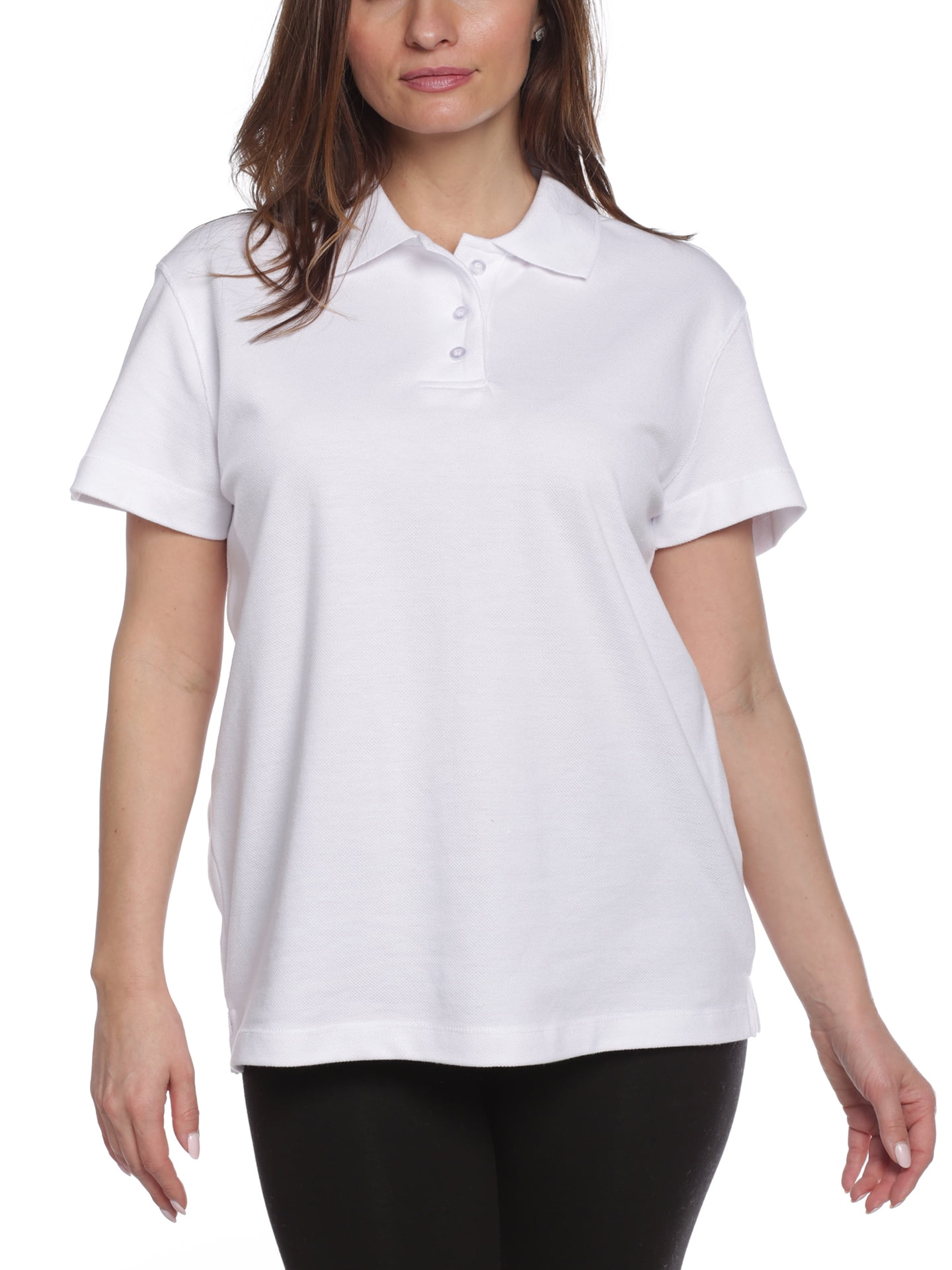Erika Erika Women's Leslie Pique Short Sleeve Polo Shirt, White