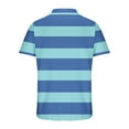 thumbnail image 3 of DDAPJ pyju Men Striped Polos Shirt Color Block Casual Golf Shirts Trendy Business Office Tops Short Sleeve Collared Tshirt Blue L, 3 of 5