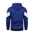 thumbnail image 3 of Men's Zip Up Hoodie Fitness Fashion Striped Color Long Sleeve Casual Hooded Sweater Jacket Sweatshirts Outerwear (L, Blue), 3 of 5