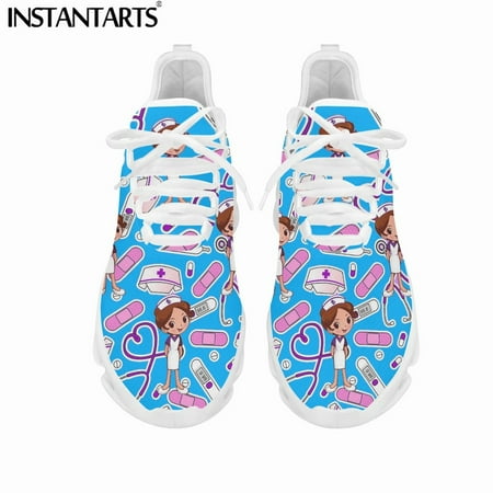 

Hot Style Lace-up Sneakers Doctor Nurse Cartoon Print Women Walking Flats Shoes Breathable Casual Footwear Zapatos
