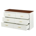 thumbnail image 5 of Dresser 6 Drawer with Gold Metal Handles, Storage Organizer Units Furniture, Buffet Server Cabinet Console Table For Nursery Living Room Kids Room, 5 of 9