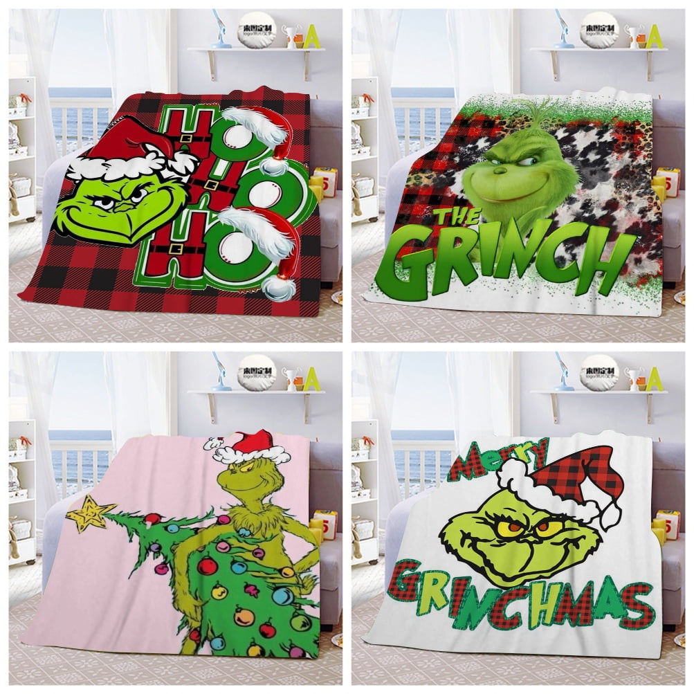 Grinch Christmas Throw Blanket is suitable for sofas, sofas and beds
