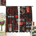 thumbnail image 4 of Coffee Blackout Window Curtains, Cute Running Coffee Cup Black Red White Cartoon Doodle Print Window Drapes for Kitchen Living Room Bedroom Cafe, 84x84 Inch, 4 of 6