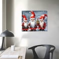 thumbnail image 3 of GOSMITH  Winter Gnome Fantasy Canvas Wall Art Christmas Snow Scene Decor with Three Gnomes, Two Squirrels, and Three Birds for Living Room, 3 of 4