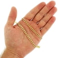 thumbnail image 4 of 10K Yellow Gold 5.5mm Hollow Cuban Chain, FREE Microfiber Cloth, Curb Link Mens Womens Necklace, Giorgio Bergamo, 4 of 7