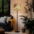 thumbnail image 5 of 2pcs Set Drum Lampshades (13"x 13"x 10"), Floral Line Art Soft Beige Sepia Watercolor Fabric Large Replacement Shades for Table, Floor, and Pendant Lamps, Simple Assembly Needed., 5 of 8