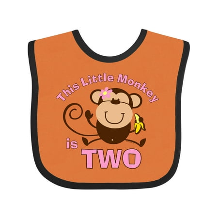 

Inktastic Little Monkey Girl 2nd Birthday Gift Baby Girl Bib