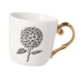 thumbnail image 1 of Taza de café de cerámica de 300 ml, tazas de café de , novedad, única, con asa grande, estampado floral para cocina, cafetería, restaurante, patrón de hortensias, 1 of 9