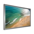 thumbnail image 2 of Designart "Aerial View Green Coastal Waves III" Beach Framed Wall Art Decor - Coastal Beige Beach & Ocean Living Room Framed Canvas Art, 2 of 6