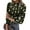 Army Green, variant on Womens Christmas T Shirts 3/4 Sleeve Ladies Turtleneck Tops with Christmas Wreath and Bell Print Slim Fit Trendy Clothes Navy M