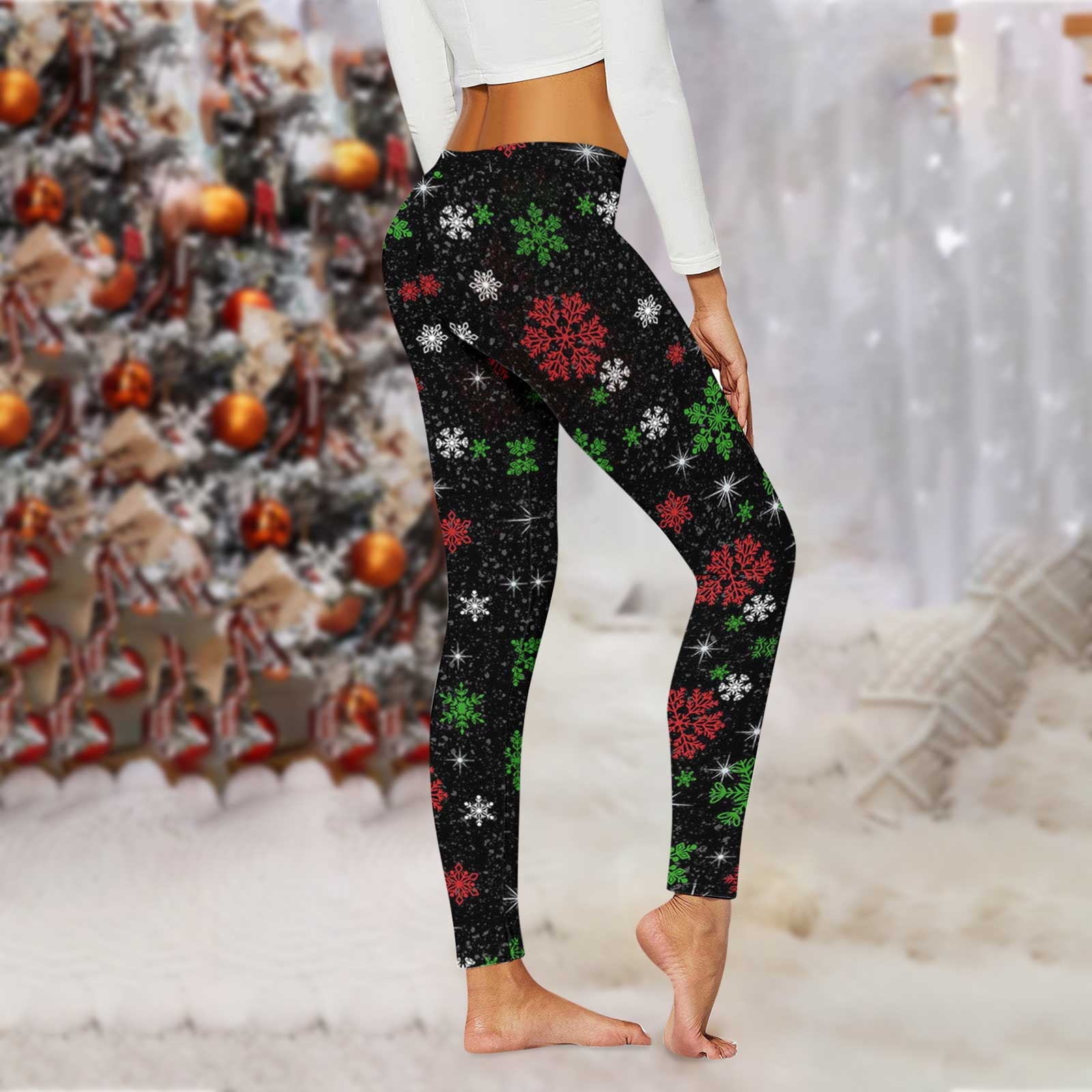 XZNGL Christmas Workout Leggings for Women Womens Christmas Running Printing Elasticity Pants Workout Leggings Yoga Pants Best Workout Leggings for