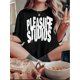 thumbnail image 1 of Women'S Casual Crew Neck T-Shirt, Polyester Knit Fabric, Medium Stretch, with Creative English Alphabet Print, for Fashion Leisure Tee, All Seasons, 1 of 6