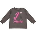 thumbnail image 3 of Inktastic I Love Paris Eiffel Tower Girls Long Sleeve Toddler T-Shirt, 3 of 5