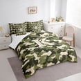 thumbnail image 3 of Feelyou Monogrammed K Twin Bedding Sets 7-Piece, Kawaii Green Camo Bedding Comforter Set, 3 of 8