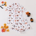 thumbnail image 2 of CONFREE Halloween Pajamas for Women Set Short Sleeve Buttons Sleepwear Tops Shorts Hallowmas Pumpkin Ghost Pjs for Women Cozy Nightwear, 2 of 9