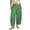 CP43_Green, variant on Cropped Linen Barrel Pants for Women Drawstring Wide Leg Cotton Capris 2026 Casual Summer Boho Baggy Palazzo Trouser Green M