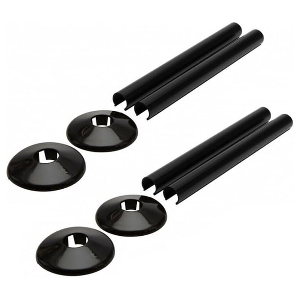 Speravity Cubiertas de tuberías de radiador de plástico Accesorios de accesorios de tuberías Accesorios de tuberías de anillo de orificio Artesanía negro