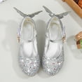 thumbnail image 7 of LYHaoo Girls Sandals Girls Glitter Little Girls Heeled Formal Sandals For Dress Up Sparkly Baby Shoes With Adjustable Strap And Lightweight Comfort Sizes 1.5 Big Kid(9.5-10 Years), 7 of 7