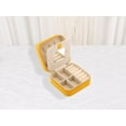 thumbnail image 6 of REGALWOVEN Mini Travel Jewelry Box with Mirror for Women, Portable Jewelry Organizer Case Storage Display Holder for Earring Ring Yellow, 6 of 7