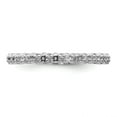 thumbnail image 4 of Solid 925 Sterling Silver Stackable Diamond Ring Eternity Band Size 8 (.08 cttw.), 4 of 6