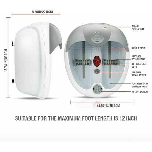 Hangsun FM180 Foot Spa Bath Massager & Jet w/ Heat for Relieves & Relax Feet