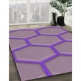 thumbnail image 3 of Ahgly Company Machine Washable Indoor Square Transitional Orchid Purple Area Rugs, 8' Square, 3 of 7