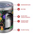 thumbnail image 4 of 12oz Tumblers Colorful Mushroom Star Black Pattern Vacuum Insulated Stainless Steel Travel Tumbler Cups Mug with Lid and Straw for Beer,Coffee,Beverages with Cleaning Brush for Cold & Hot Drinks, 4 of 5