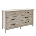 Better Homes & Gardens Modern Farmhouse 6 Drawer Dresser, Rustic White Finish