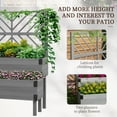 thumbnail image 4 of Outsunny 2 Tier Wooden Raised Bed w/ Trellis Elevated Planter Box, Grey, 4 of 10