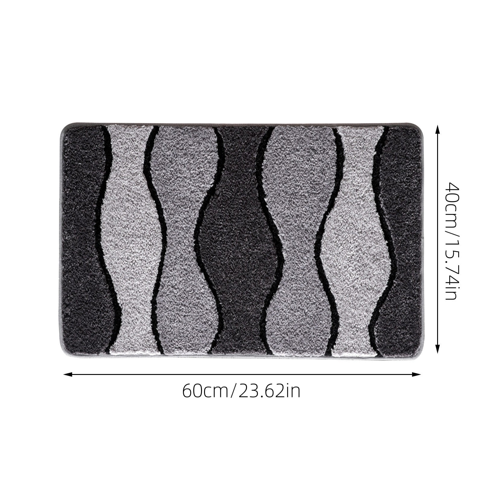 Kbndieu Bathroom Rug Mat Extra Soft and Absorbent Microfiber Bath Rug Non Slip Bath Mat Carpet Wash Dry Shower Mats for Bathroom Floor Tub Gray