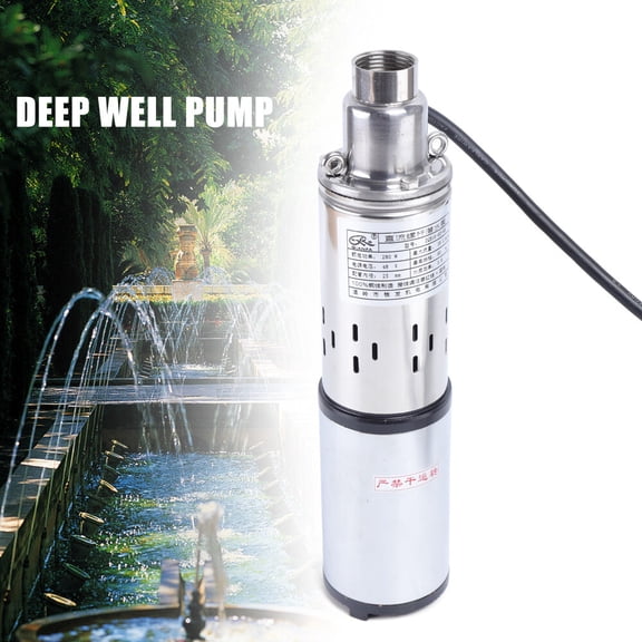 ToppiJoy 48V DC 280W Stainless Steel Solar Deep Well Submersible Pump, Deep Bore Well Water Pump with 4.23gal/min Flow & 196.85ft Lift for Farm Irrigation, Ranch & Pond