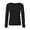 Black, variant on Gyujnb Ribbed Knit U Neck Long Sleeve T Shirt Slim Fit Basic Casual Layering Top (Girls),9-10 Years