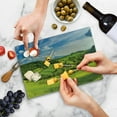 thumbnail image 5 of Tuscany Cutting Board, Tuscany Italy Sunlight Homestead Plantation Farms Pathway Greenery Print, Decorative Tempered Glass Cutting and Serving Board, Small Size, Sky Blue Apple Green, by Ambesonne, 5 of 5