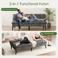 thumbnail image 3 of Walsunny Convertible Futon Sofa Bed, Foldable Sleeper Futon with 3-Angle Adjustment, Multifunctional Folding Futon Couch for Small Space, Dark Gray, 3 of 7