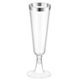thumbnail image 3 of Champagne Flutes Plastic,1 Pack Wine Glasses,Disposable Champagne Glasses,5 Oz Clear Shot Cups,New Year Christmas Party Wedding Birthday Drinking Beer Water Dessert Cocktail Cups Bulk，Silver, 3 of 9