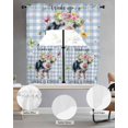 thumbnail image 2 of Spring Pig Swag Curtains for Living Room/Bedroom Windows, Butterfly Botanical Floral Blue Plaid Kitchen Curtains and Valances Set 36 Inch Length, Light Filtering Swags Valance Curtain Panels, 2 of 5