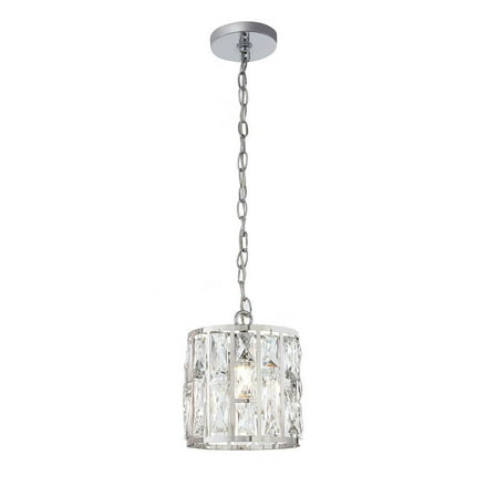 Open Box Home Decorators Collection Kristella 1-Light Chrome Crystal Pendant Light