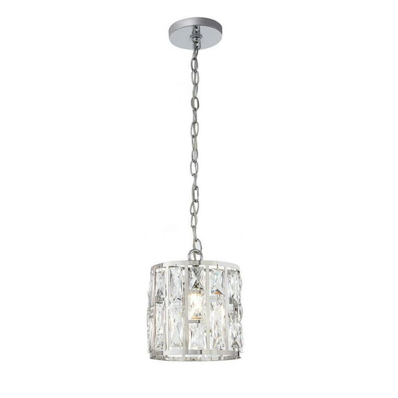 Open Box Home Decorators Collection Kristella 1-Light Chrome Crystal Pendant Light