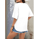 thumbnail image 5 of Blusas de Punto Gofre para Mujer, Moda 2025, Blusas de Patchwork Extragrandes con Cuello Redondo y Mangas 3/4, Blancas, XXL, 5 of 6