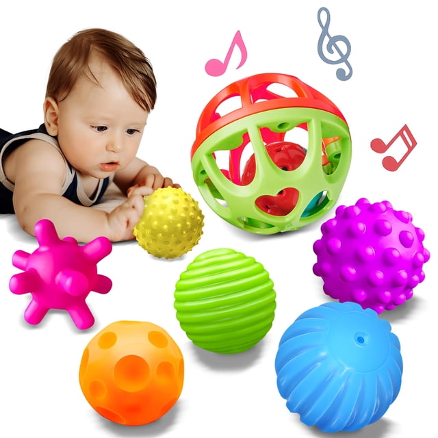 Set de bolas sensoriales y sonajero ROHSCE Montessori Toys