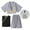 Grey, variant on Boy Kimono Romper Suit 3 Pieces Japanese Costumes Infant Cotton Samurai Outfits Clothes 3-8 Year