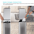 thumbnail image 2 of Home Zone Living 12 Gallon Silver Stainless Steel Slim Kitchen Trash Can with Reeded Body, 2 of 9