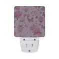 thumbnail image 3 of LED Sensor Night Light Auto On/Off Dusk to Dawn Lamp for Bedroom Hallway Pink Roses and Butterflies 2 Pack, 3 of 7