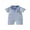 Blue, variant on BemeyourBBs Newborn Baby Boy Fishing Outfit Infant Baby Boy Summer Clothes Waffled Stripe Romper One Piece Stripe Embroidery Buttons Turn Down Collar Short Sleeve Bodysuit Jumpsuit