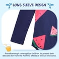 thumbnail image 3 of Zando Toddler Girls Long Sleeve Swimsuits Rash Guard One Piece with UV Protection 2-7 Years Kids Bathing Suits, 3 of 7