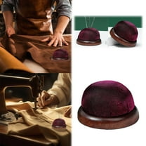 Smooth Round Pin Cushion,1*Pin Cushion,Glossy Pin Cushion Wooden Base Needle Pincushion Round Pin Cushion for Sewing Needle Holder Or Diy Crafts