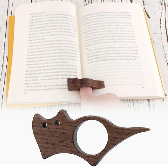 Cat Book Page Holder, Walnut Thumb Bookmark for Reading, Cute Novel Accessory for Book Lovers & Gifts