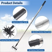 CKLT 66in Rotary Cultivator Adjustable Stainless Steel Handle Manual Garden Tiller Tool for Loosening Soil Mixing Fertilize Planting