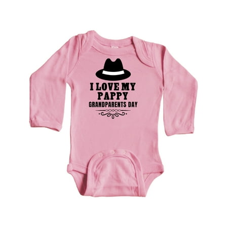 

Inktastic Grandparents Day I Love My Pappy Gift Baby Boy or Baby Girl Long Sleeve Bodysuit