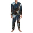 thumbnail image 3 of Zufioo Wild Blue Cool Dragon Mens Pajamas Set, Mens Long-Sleeved Pajama and Pajama Pants,Pajamas Para Hombres,Men's Sleepwear-XX-Large, 3 of 7